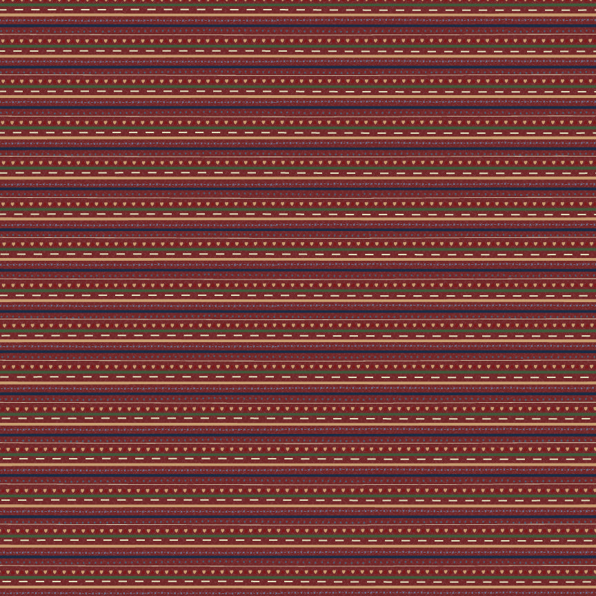 Peace and Joy - 80620-20 - burgundy, green and blue graphic stripe