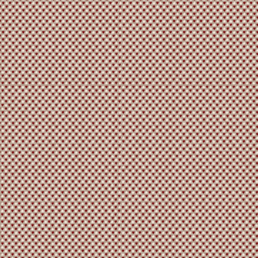 Peace and Joy - 80620-23 - burgundy and white hearts