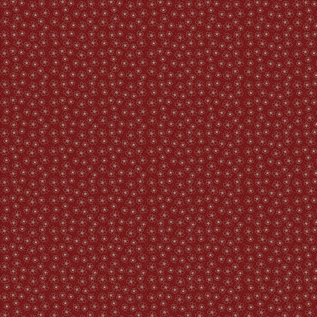 The Colour of Love 80790-4 - Field of Flowers - red cotton with small white daisies