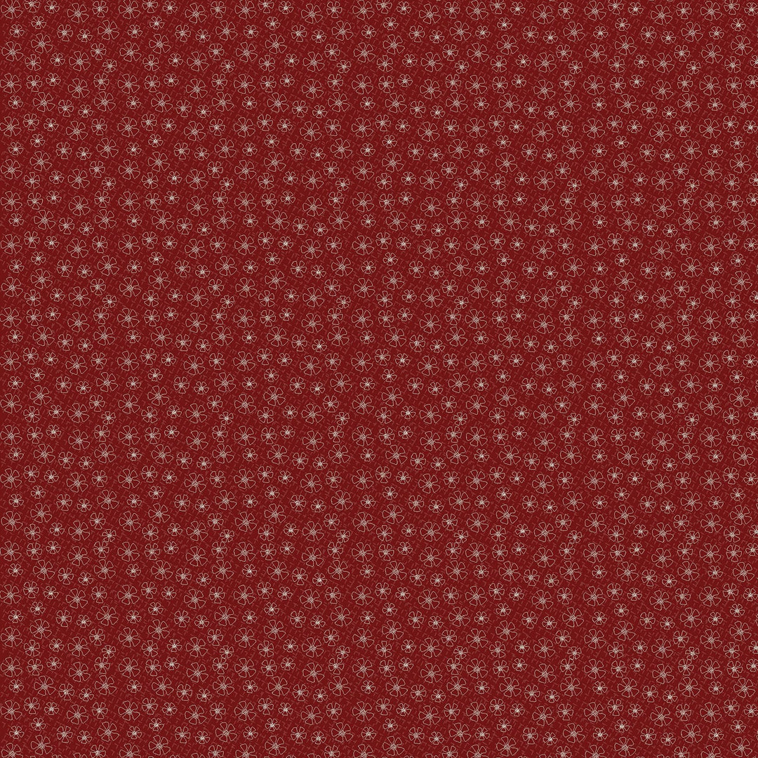 The Colour of Love 80790-4 - Field of Flowers - red cotton with small white daisies