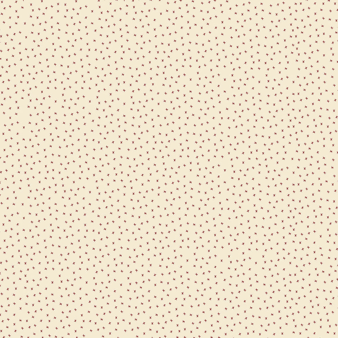 The Colour of Love 80790-8 - Kisses - ecru cotton with tiny red random x's