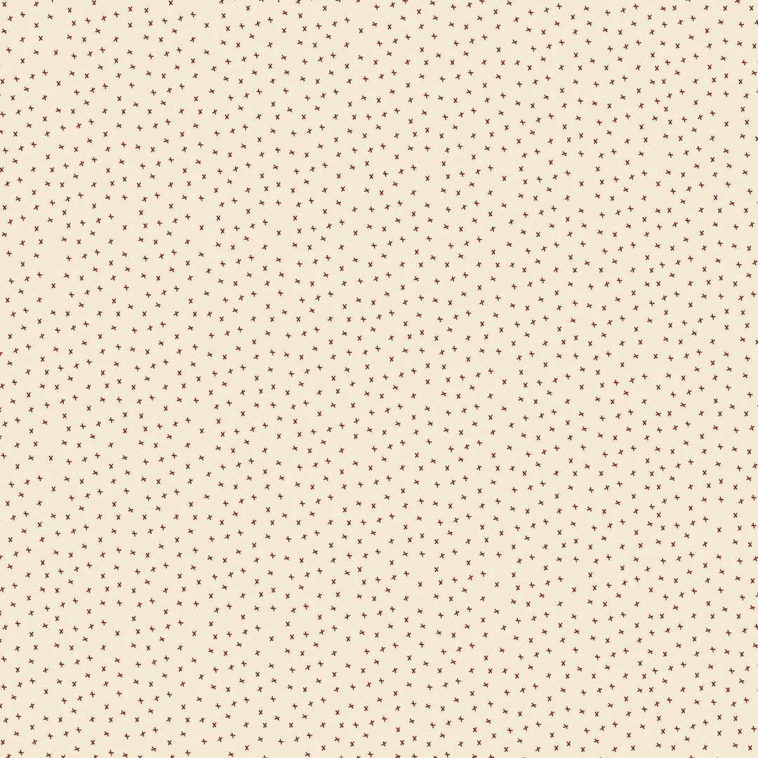 The Colour of Love 80790-8 - Kisses - ecru cotton with tiny red random x's