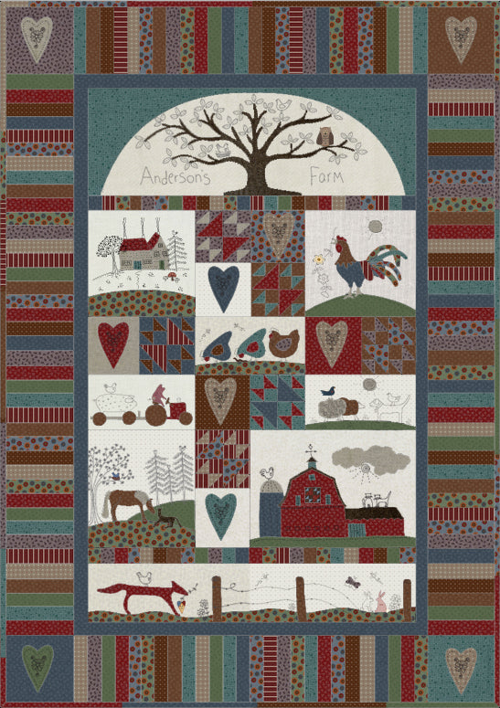 Anderson's Farm Pattern set with painted buttons