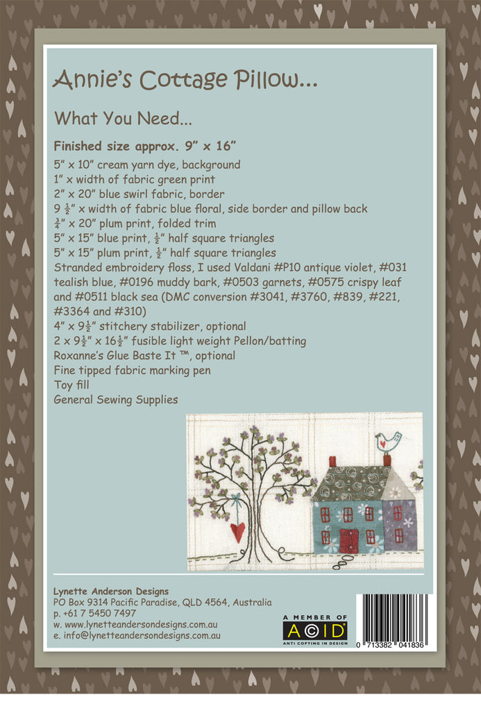 Annie's Cottage Pillow - Downloadable