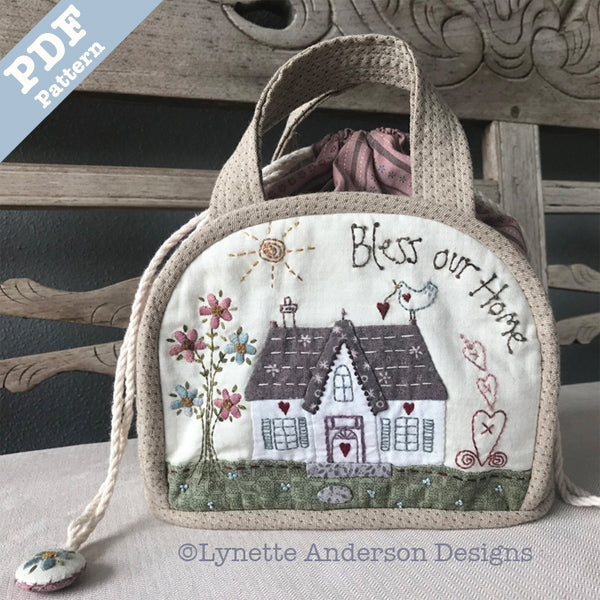 Bless our Home Drawstring Bag - Downloadable Pattern