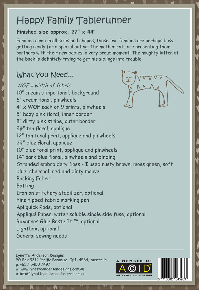 Happy Family Tablerunner - pattern