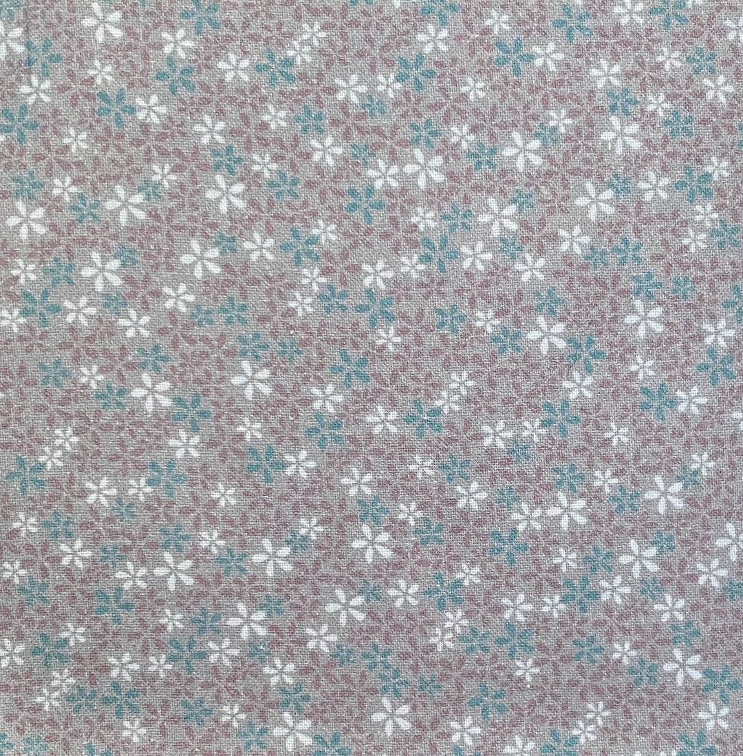 Sunshine After the Rain - 80530-4 - gray cotton with lavender, teal and white tiny daisies