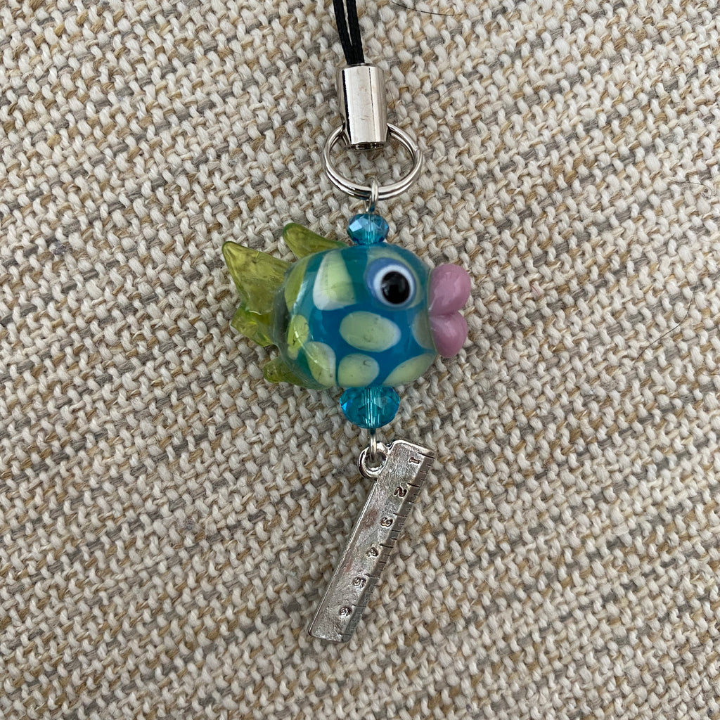 Scissor Charm - Blue Fish