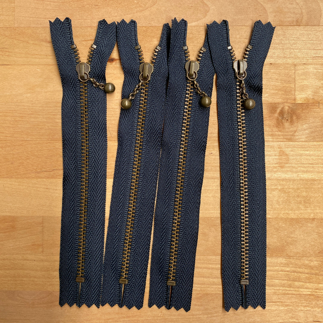 4 5" Navy Zippers