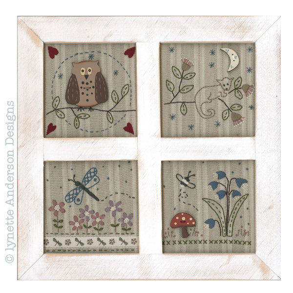 Forest Friends Framed Stitchery by Lynette Anderson
