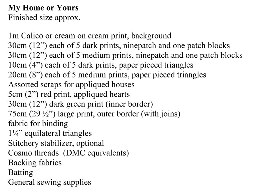 My Home Or Yours - Pattern Set