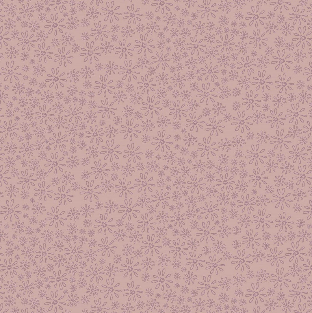 Garden Of Flowers 80870-21 - pink cotton fabric with tone-on-tone daisies