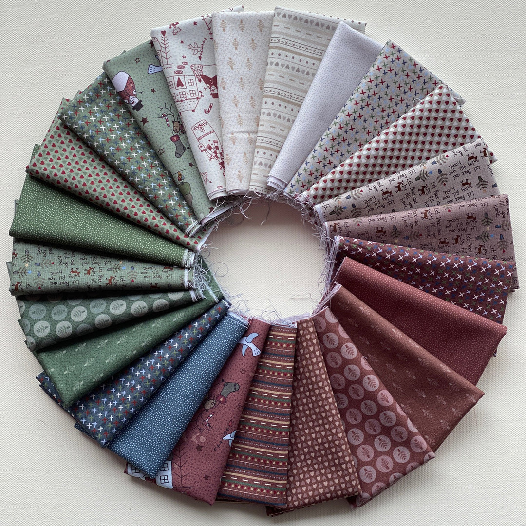 Peace and Joy -  24 Burgundy, navy, forest green, gray and white Christmas prints