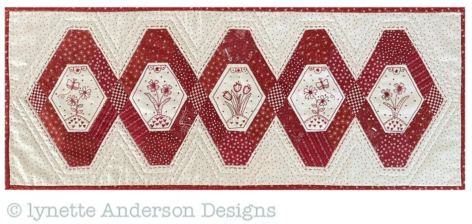 Redwork Posies Tablerunner - pattern