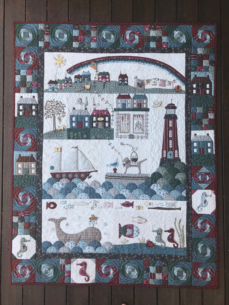 Seaside Town 12 Pattern Set with Painted Buttons