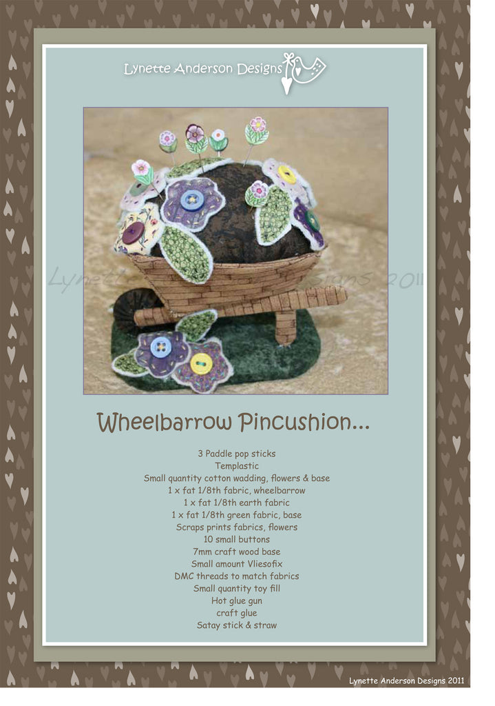 Wheelbarrow Pincushion - Downloadable pattern