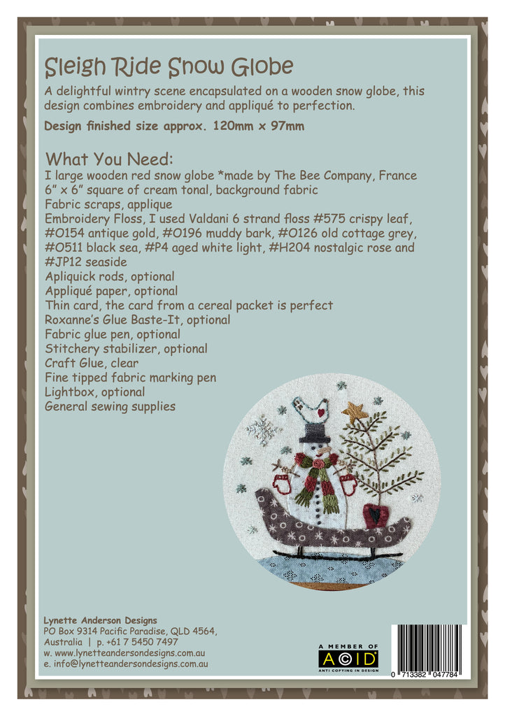 Sleigh Ride Snow Globe - Downloadable Pattern
