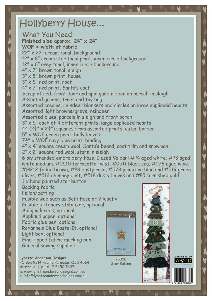 Hollyberry House - downloadable pattern