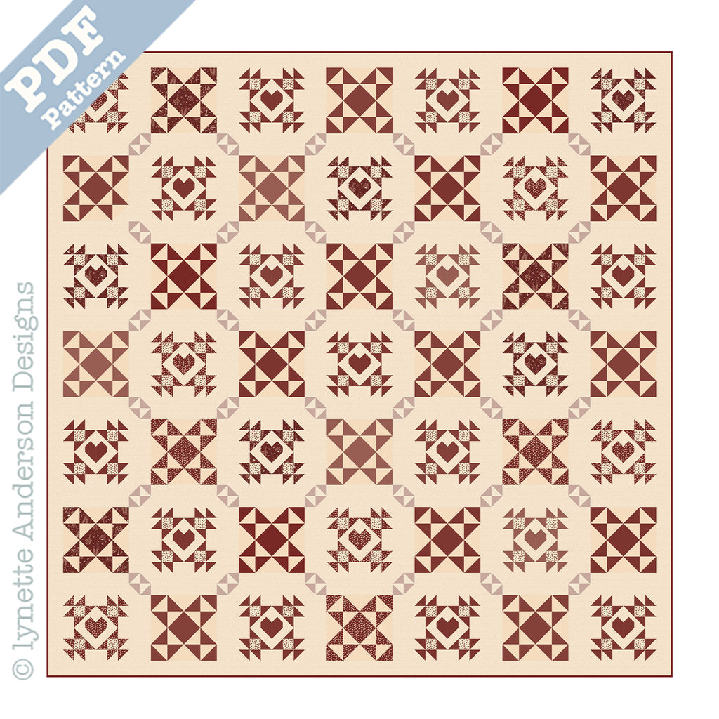 Hearts and Kisses Quilt - download pattern