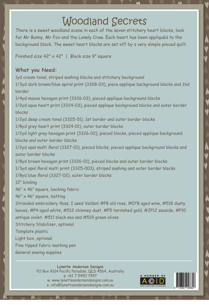 Woodland Secrets - downloadable pattern