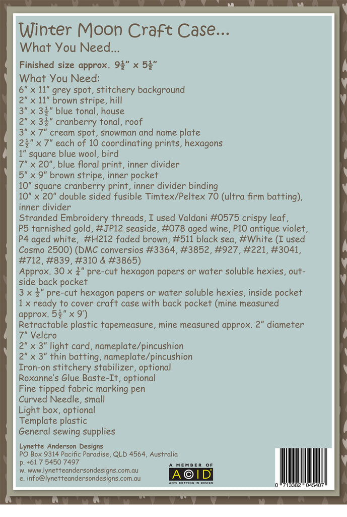 Winter Moon Craft Case - downloadable pattern