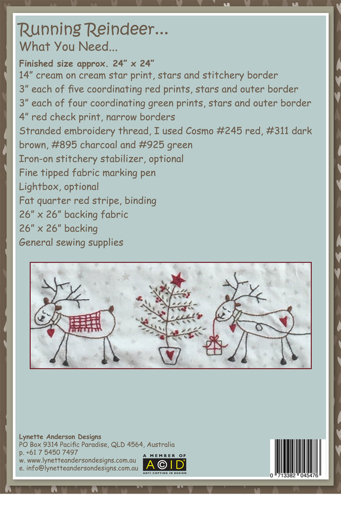 Running Reindeer Table Topper - pattern