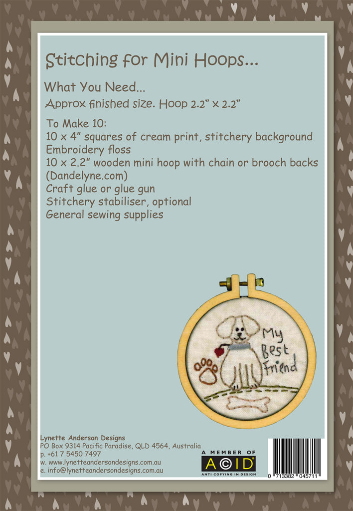 Stitching for Mini Hoops - Downloadable Pattern