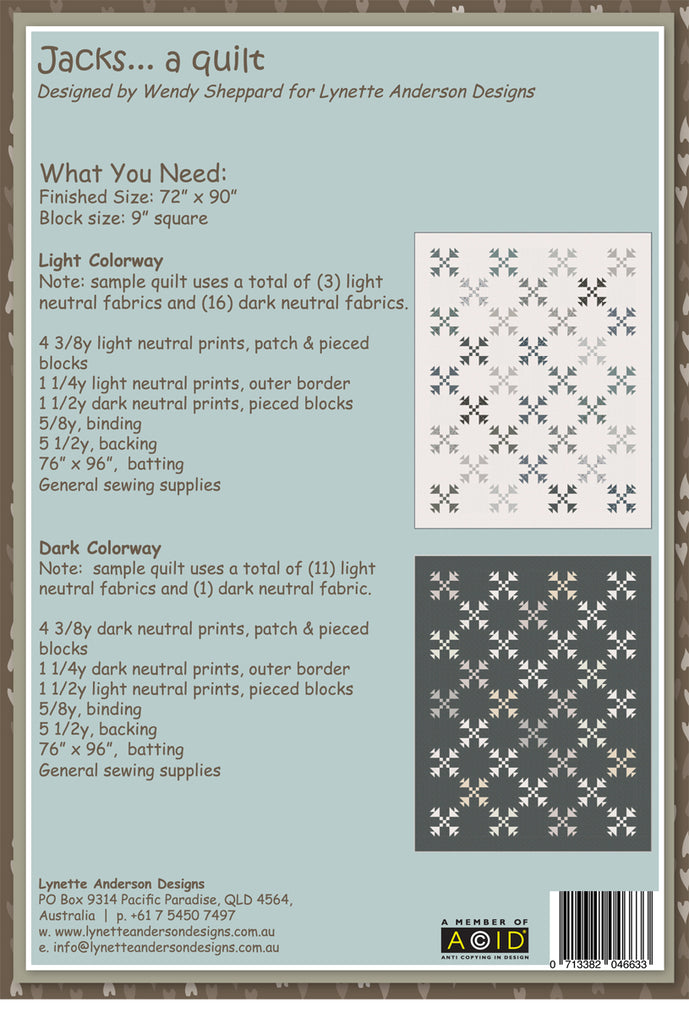 Jacks... a quilt - downloadable pattern