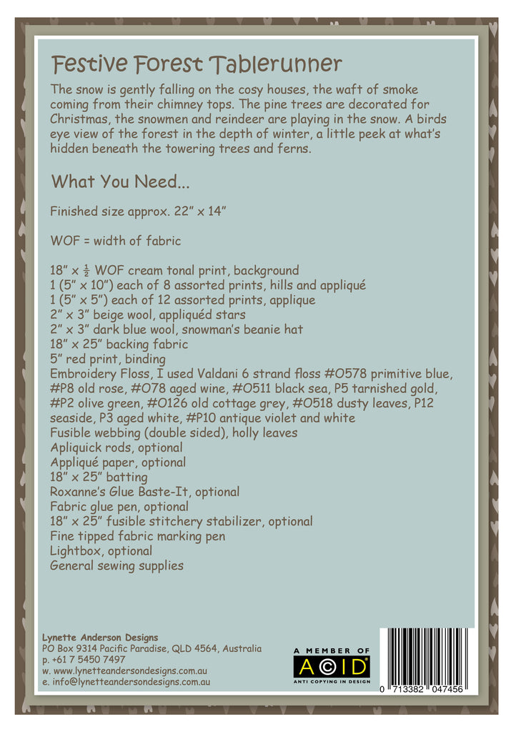 Festive Forest Tablerunner - pattern