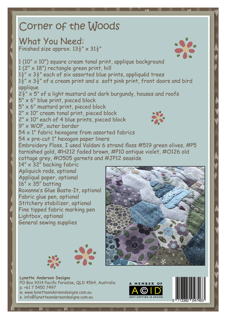 Corner of The Woods Tablerunner - pattern