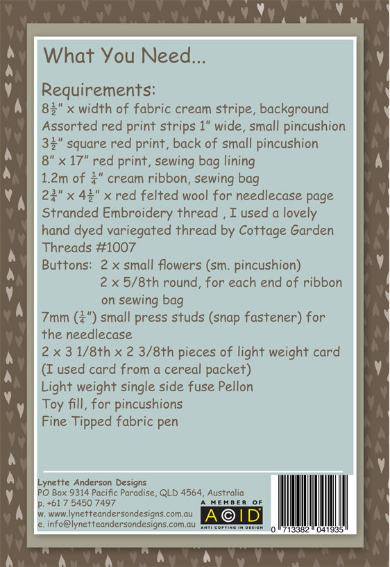 Butterfly Sewing Set - Pattern