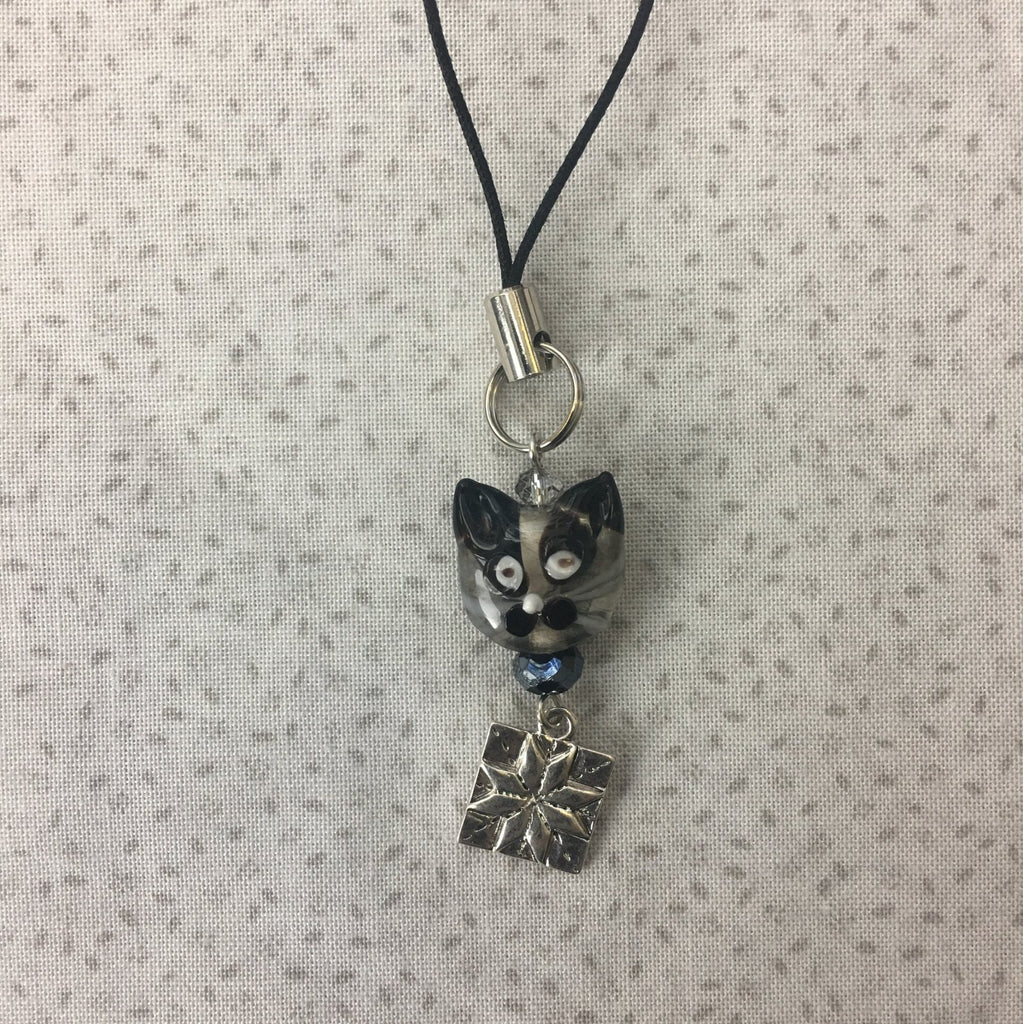 Scissor Charm - Black Cat Face