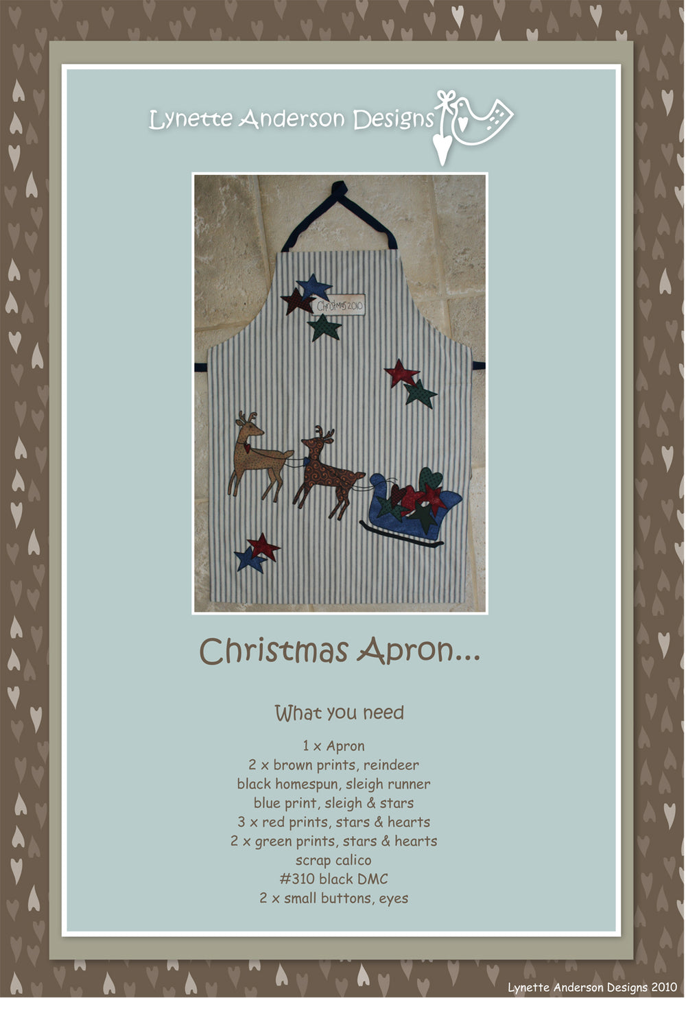 Christmas Apron by Lynette Anderson Pattern Back