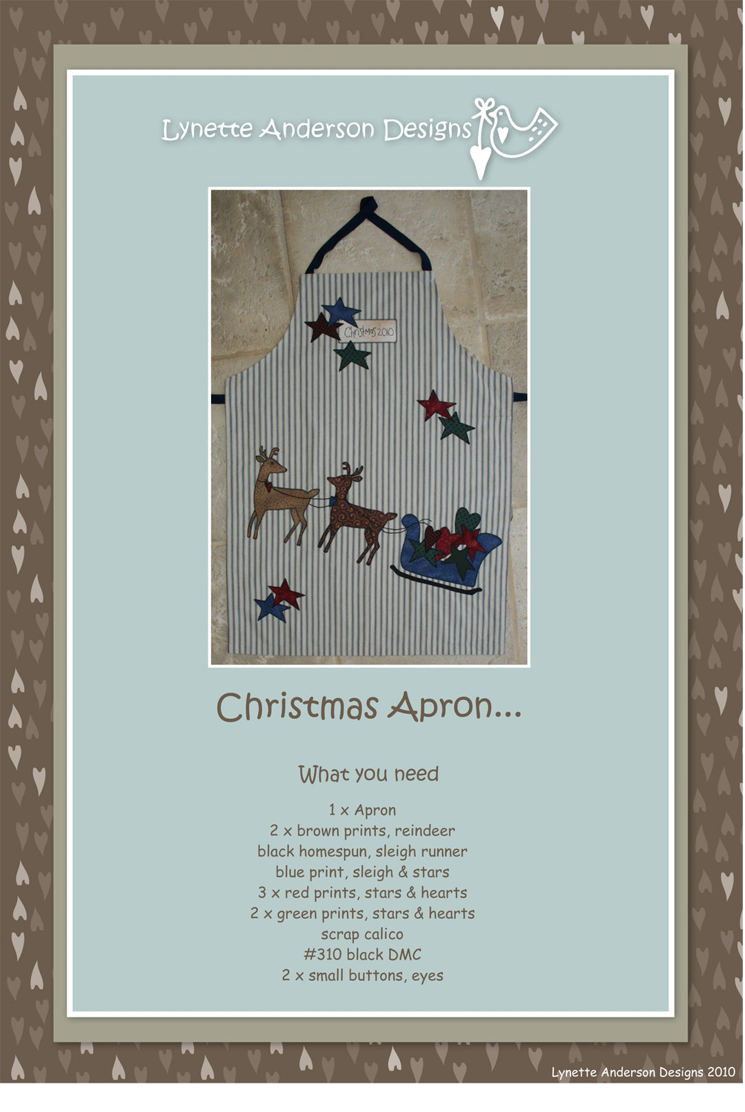 Christmas Apron by Lynette Anderson Pattern Back