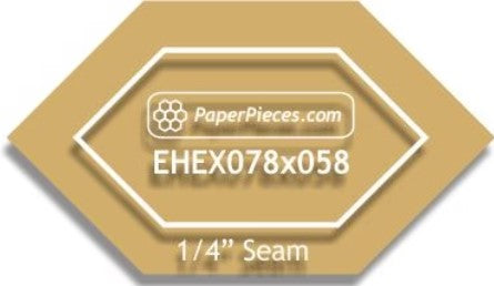 5/8" x 7/8" Elongated Hexagon Acrylic Template
