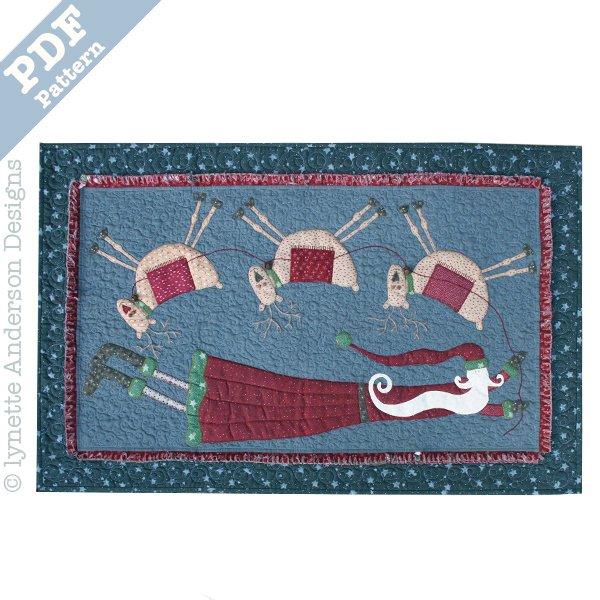 Flying Santa Tablerunner - downloadable pattern