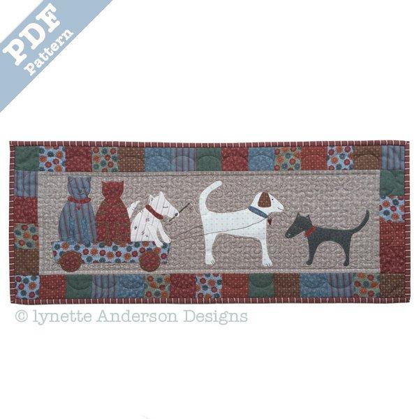 Fur Babies at Play Tablerunner - downloadable pattern