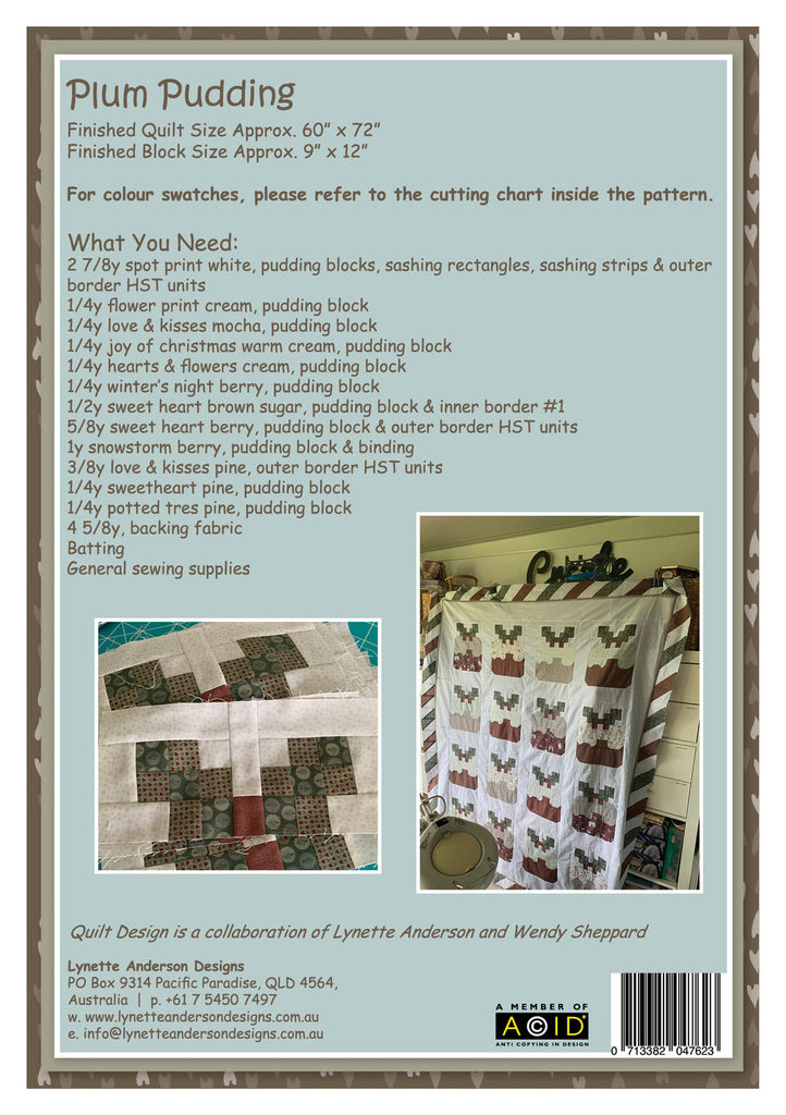 Plum Pudding - fabric kit with pattern