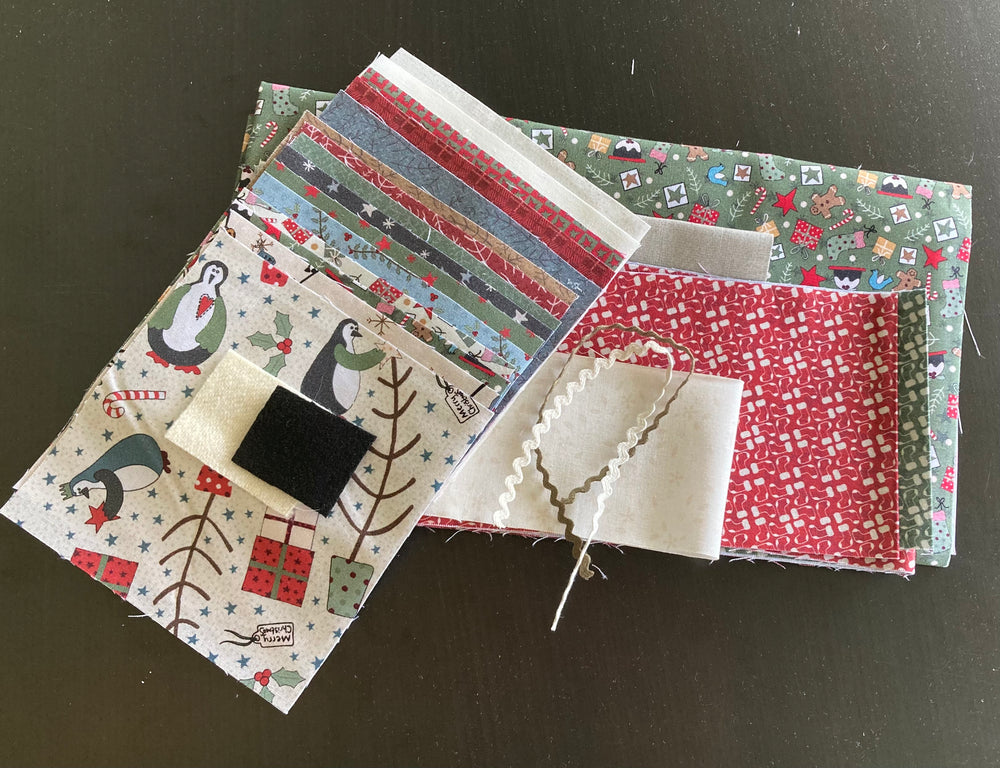 Fabric for Frosty the Postman Pillow by Lynette Anderson kit