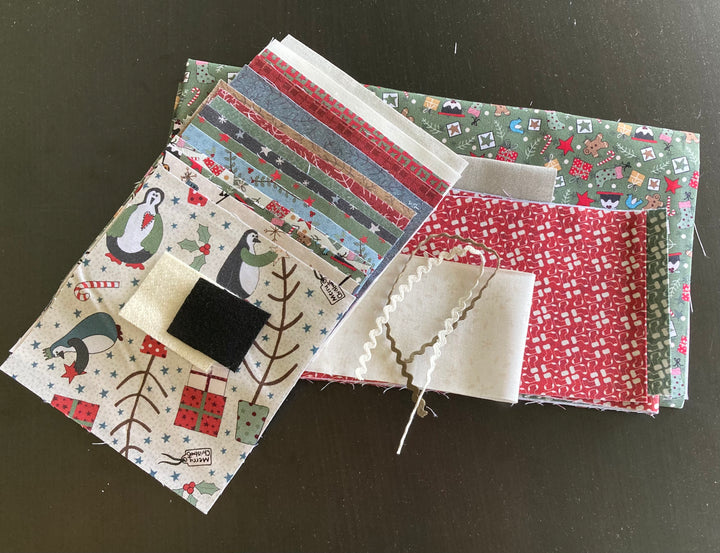 Fabric for Frosty the Postman Pillow by Lynette Anderson kit