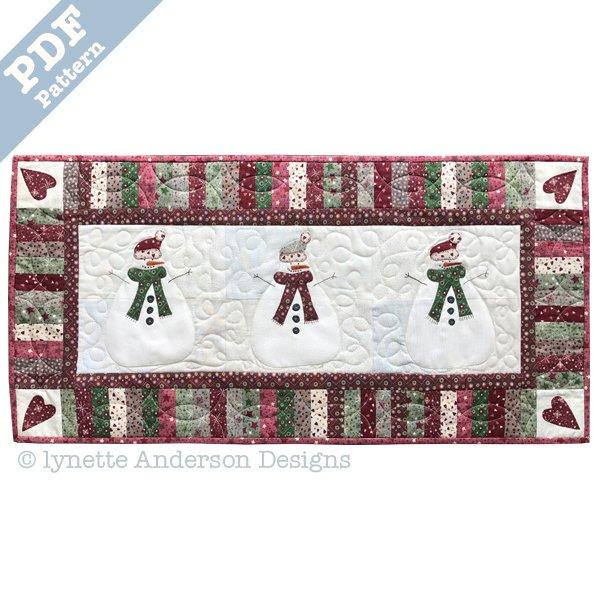 Let's Build a Snowman Tablerunner - downloadable pattern