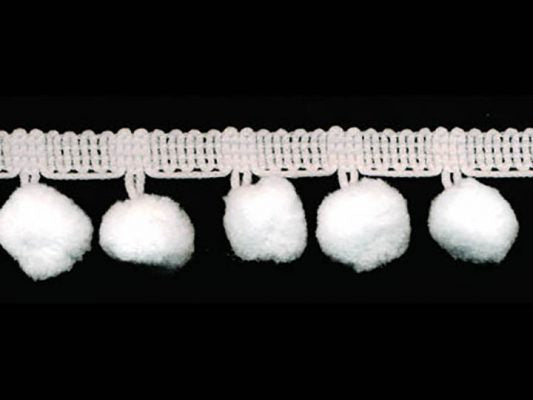 10mm Ball Pom Pom Trim 1" Overall Width