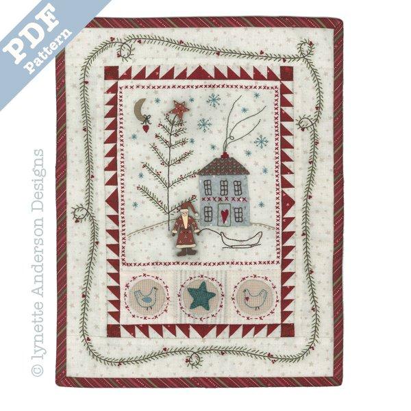 Primitive Christmas Mini Quilt by Lynette Anderson