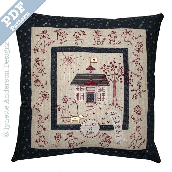 School House Pillow - downloadable pattern