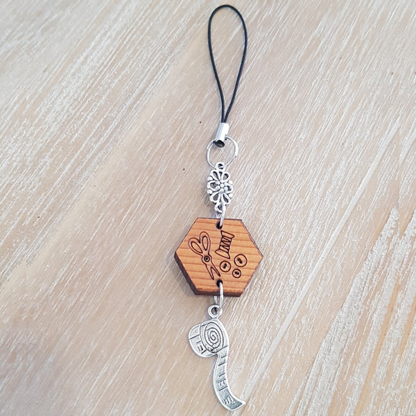 Scissor Fob - Scissors with Tape Measure Charm