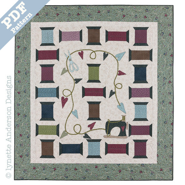 Scissor, Spools and Thread Quilt - download pattern
