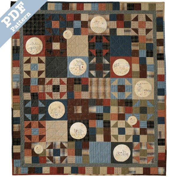 Stitched Farm Quilt by Lynette Anderson