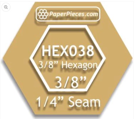 3/8" Hexagon Acrylic Template