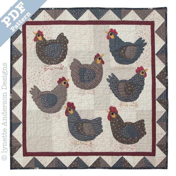 Hens In The Yard - downloadable pattern