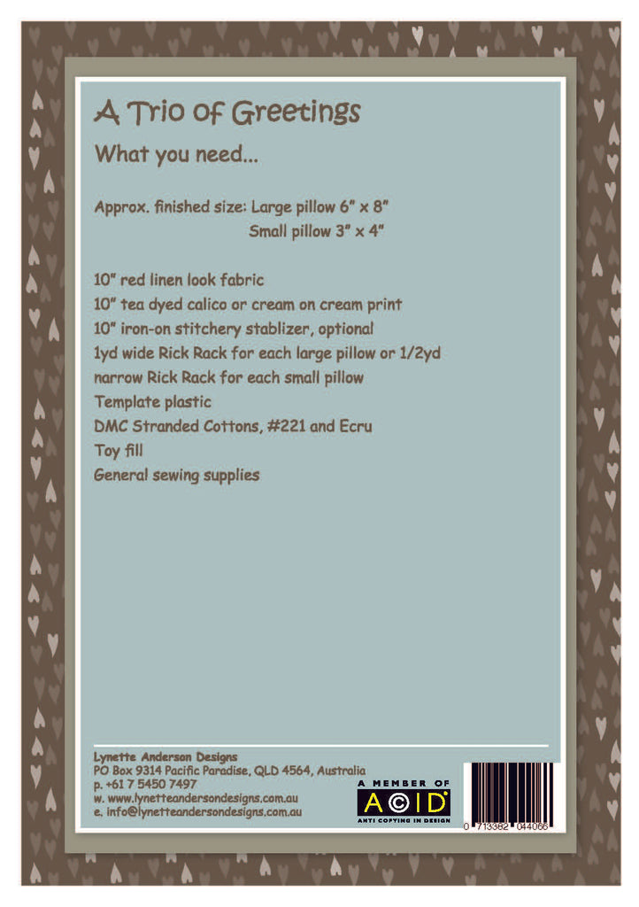 A Trio of Greetings - pattern